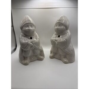 Samurai Bushi Ninja White Ceramic Incense Holder Ornate Home Decor Planter Set 2